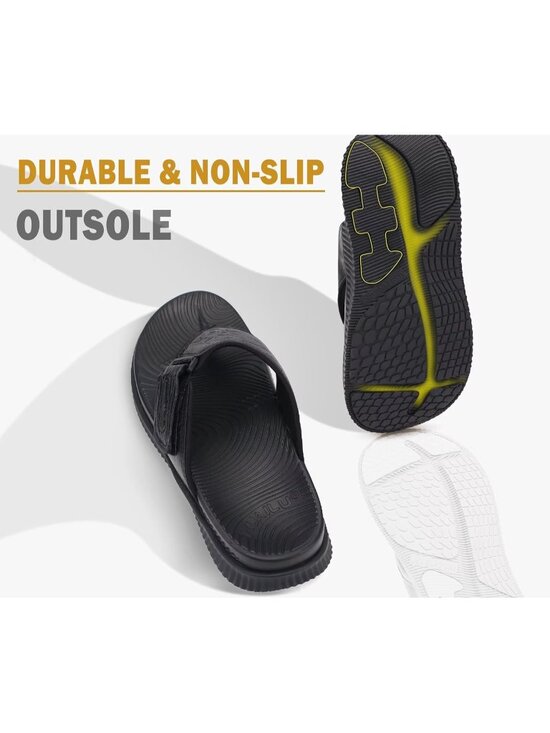 Men\'s Black Orthotic Cushion Flip Flops Athletic Recovery Foam Walking Sandals